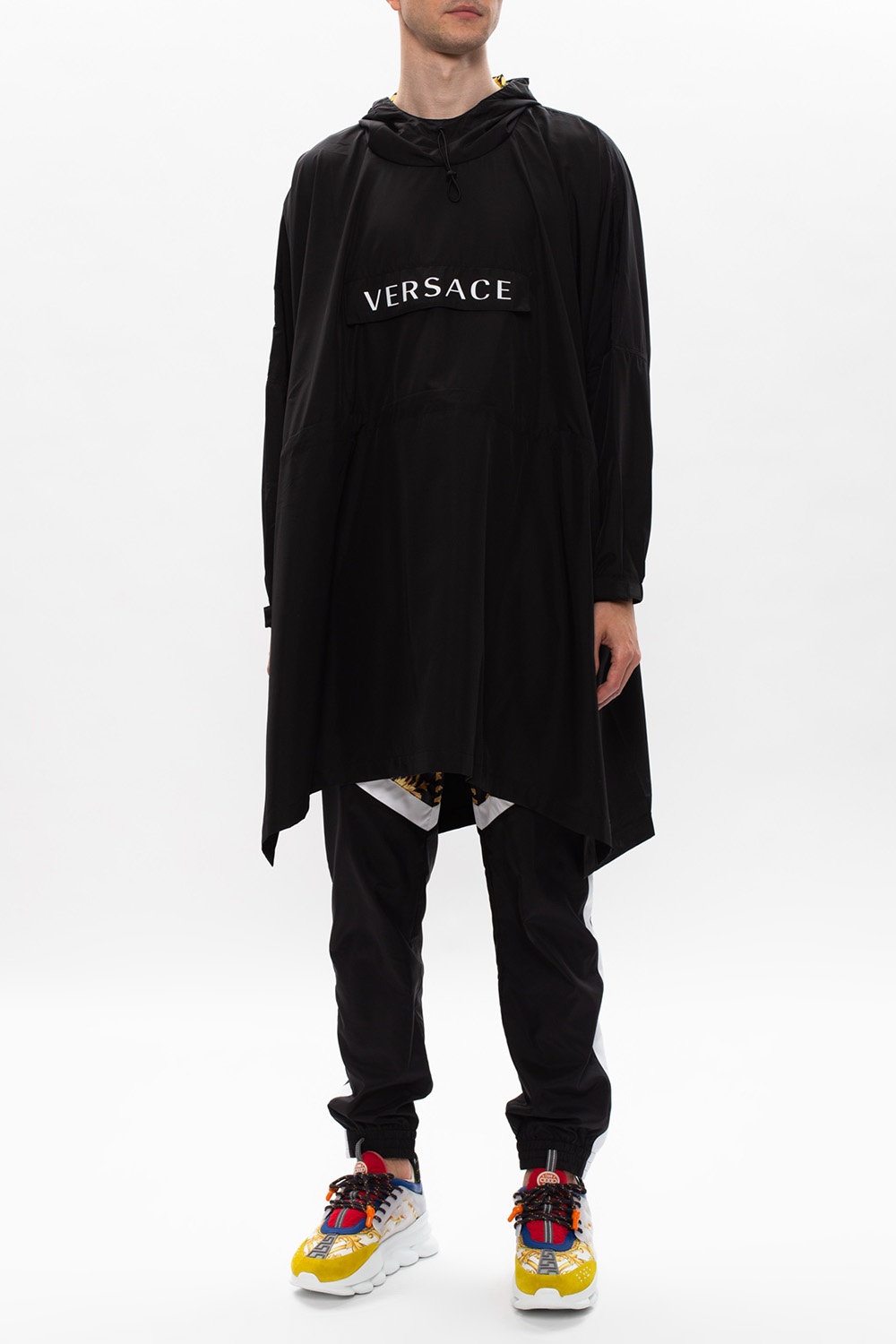 【関税・送料込み】SAINT LAURENT CAPES BLACK RAINY CAPE Yves Saint Laurent Vintage Hooded Cape Coat Black Wool ref